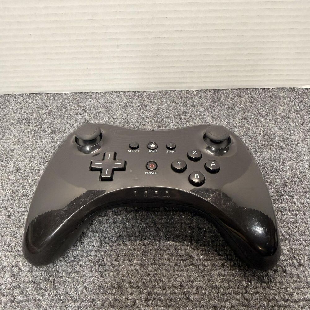 Nintendo Wii U Pro Controller Black Wireless Bluetooth WUP-005 Tested Gamepad